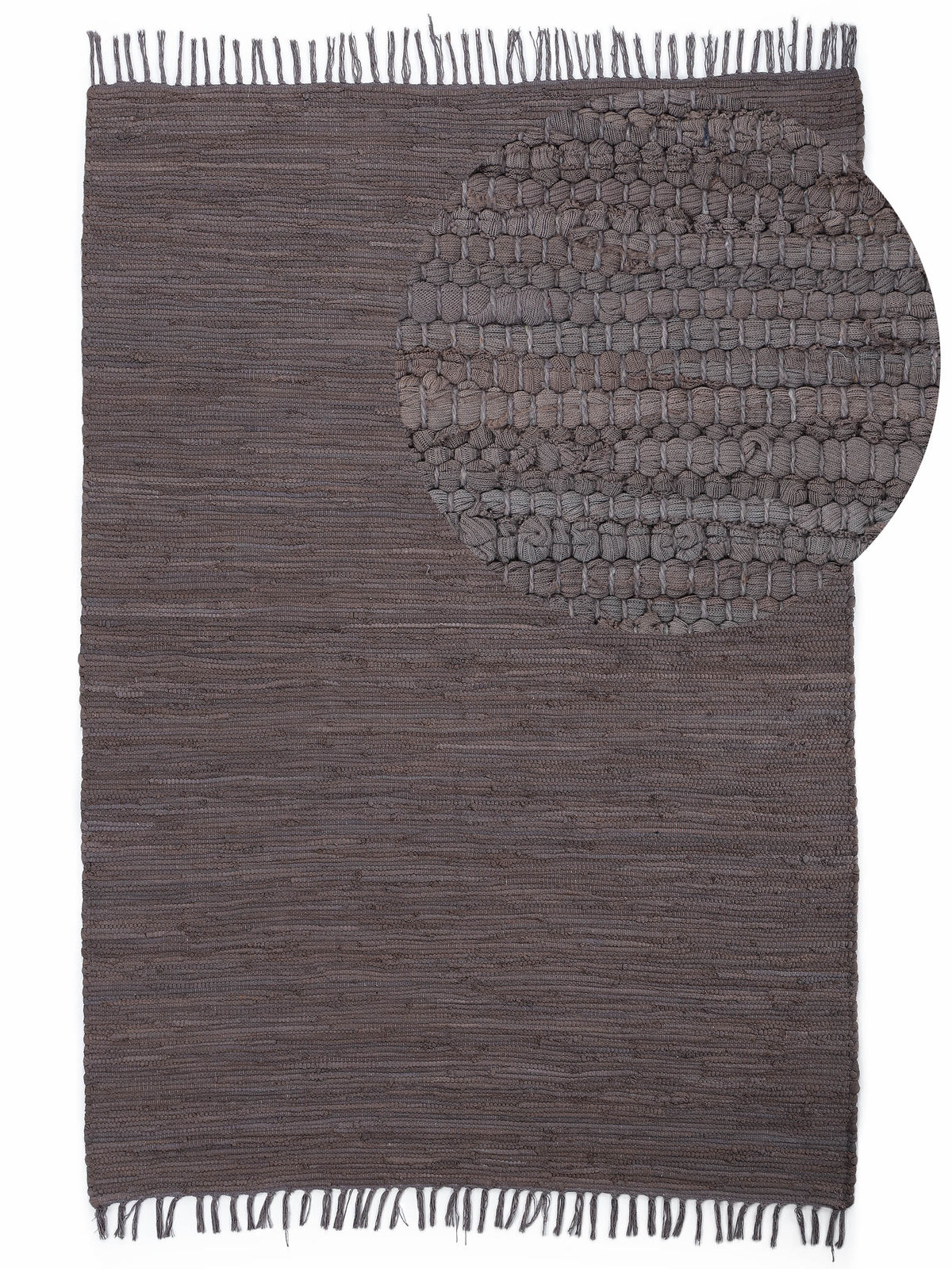 Kelim Chindi Uni Mauve in mauve aus baumwolle