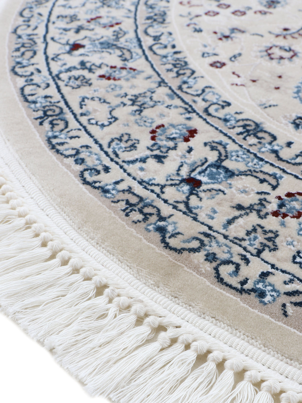 Teppich Nain Diane Rund Creme in creme aus kunstfaser