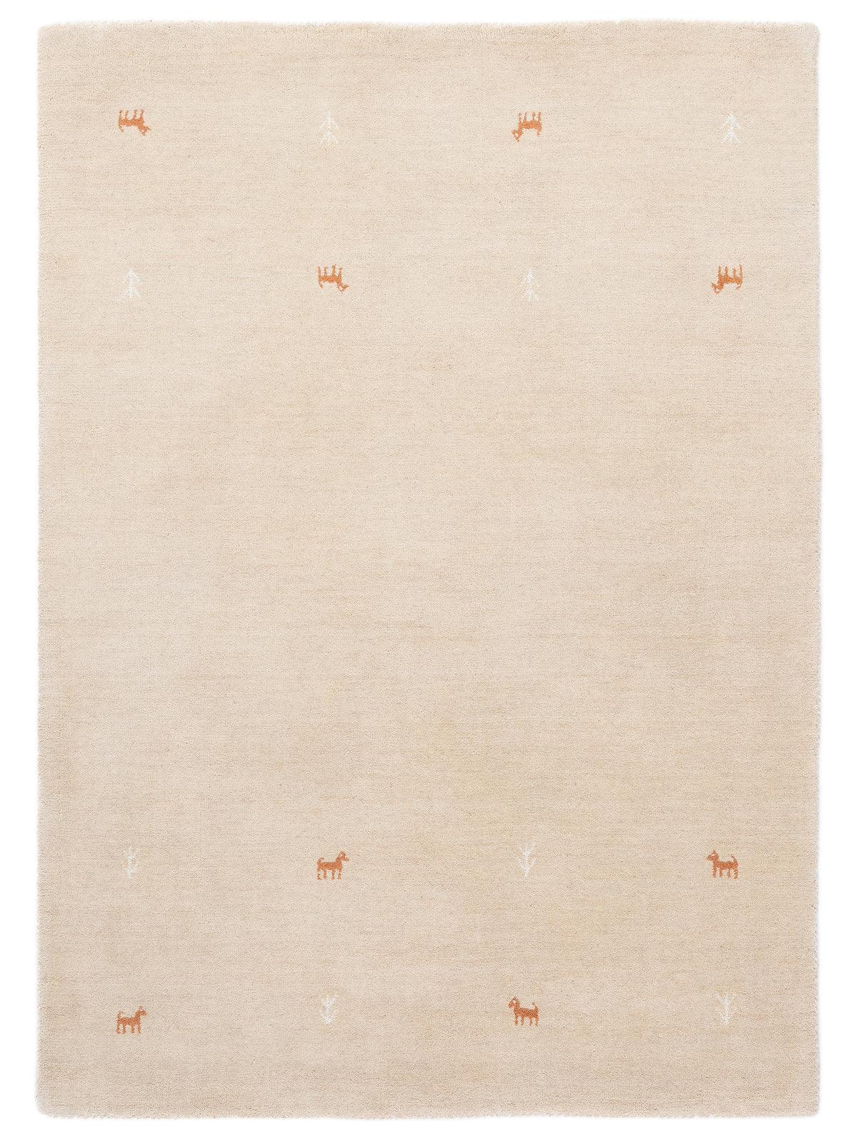 Wollteppich Gabbeh Uni Beige