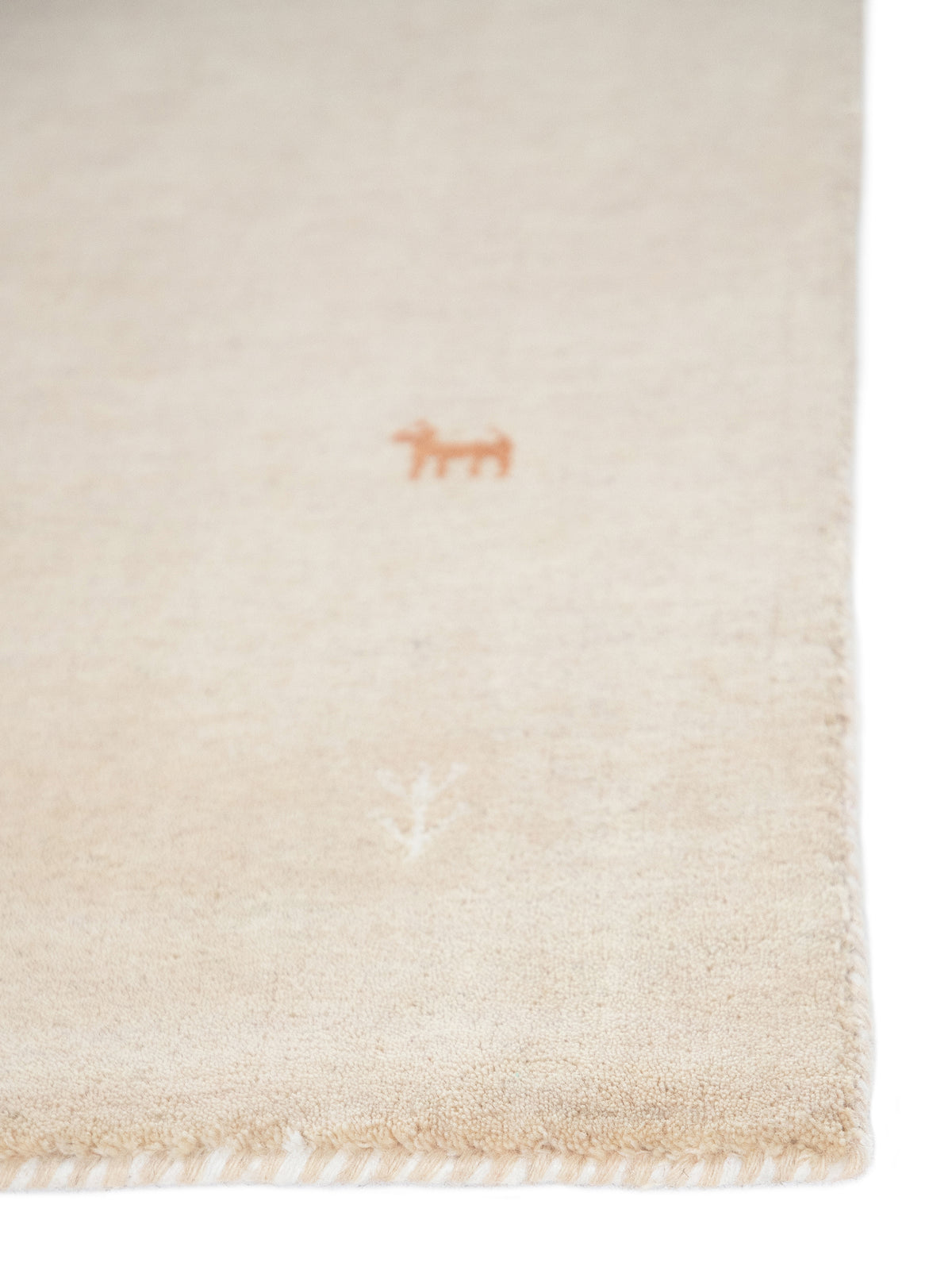 Wollteppich Gabbeh Uni Beige