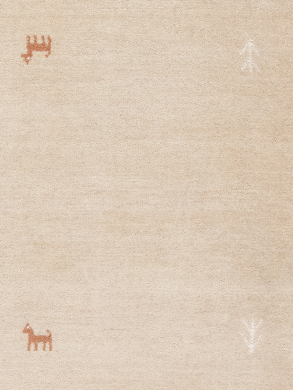 Wollteppich Gabbeh Uni Beige