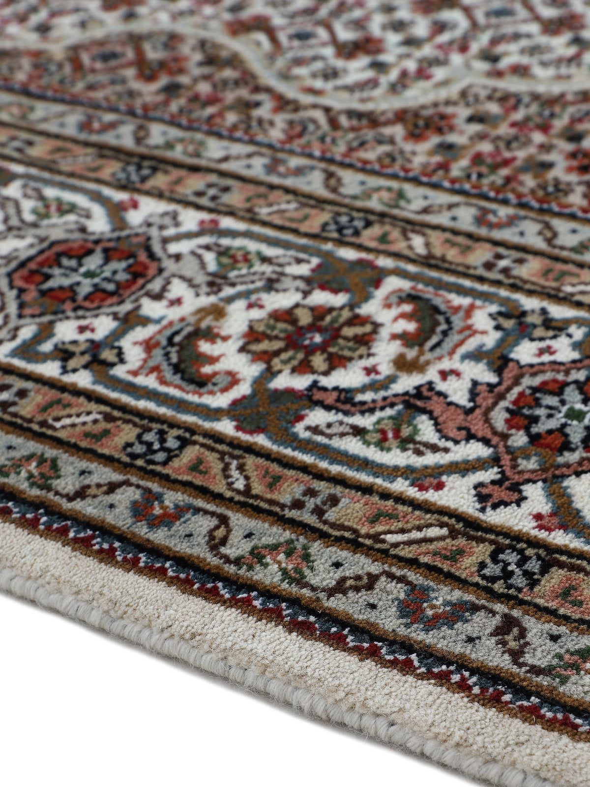 Tabriz Mahi Läufer Teppich Creme