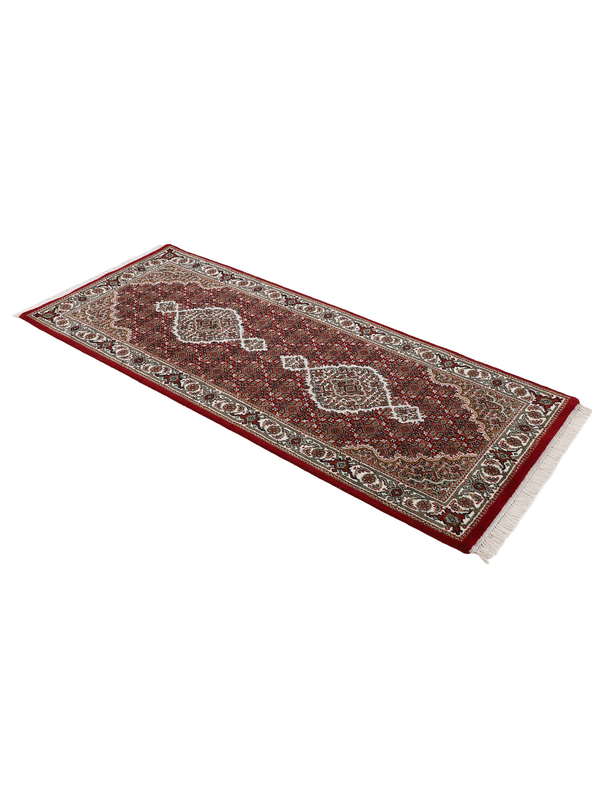 Tabriz Mahi Läufer Teppich Rot