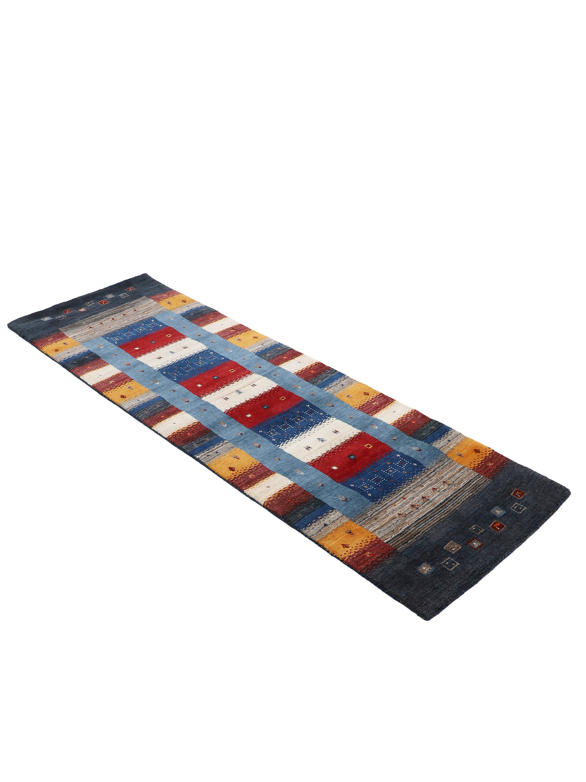 Wollteppich Gabbeh Don Läufer Multicolor