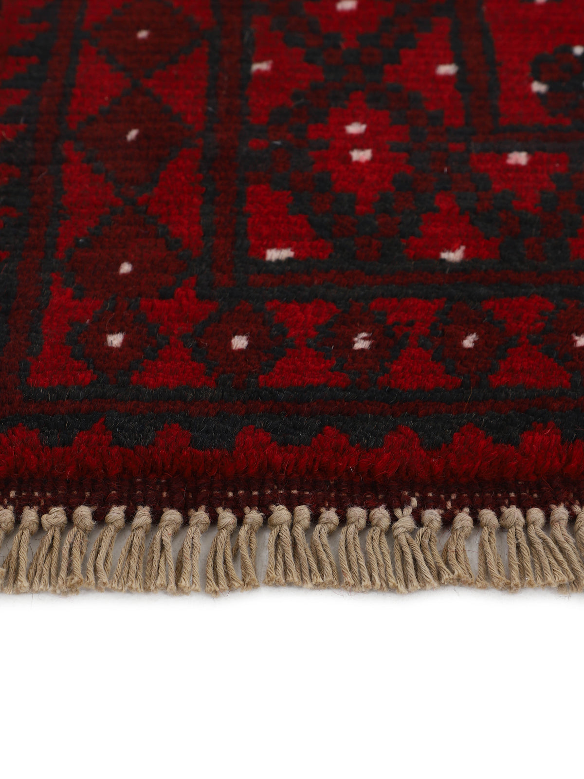 Afghan Akhche Läufer Teppich Rot