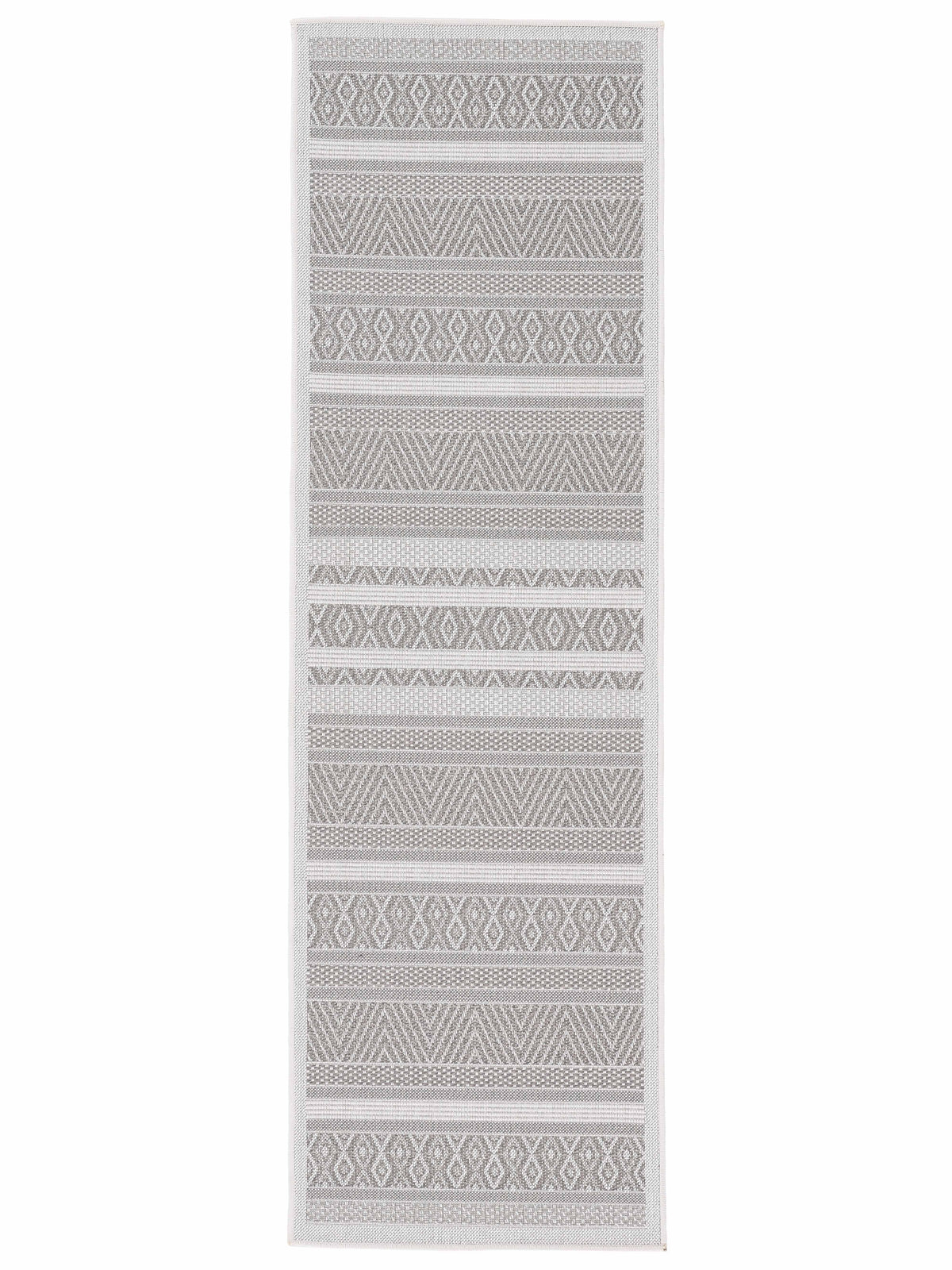 In- & Outdoor Teppich Boho Läufer Beige