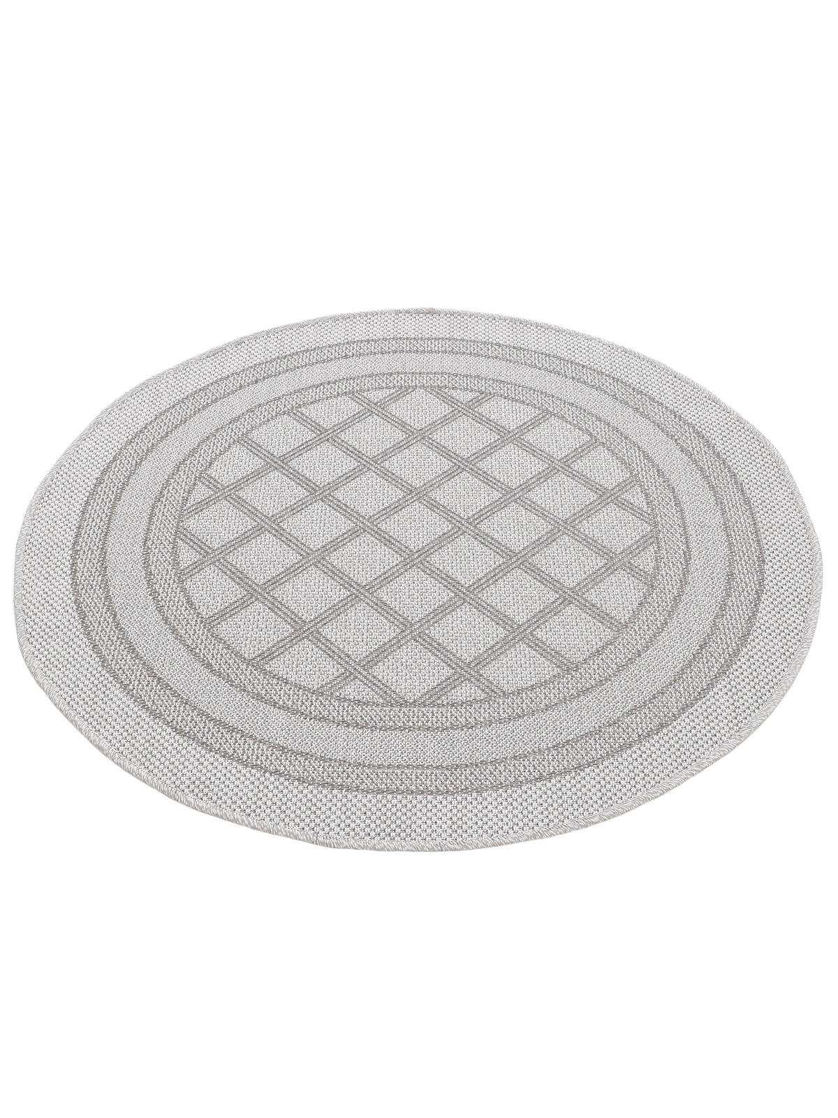 In- & Outdoor Teppich Boho Rund Beige