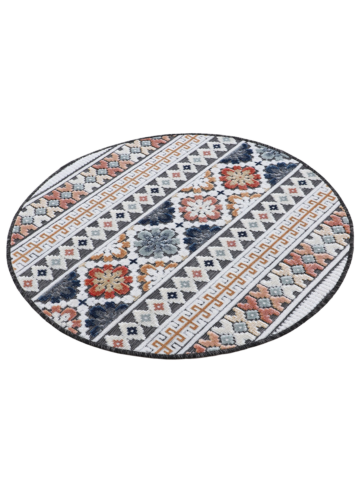 In- & Outdoor Teppich Deja Rund Dunkelblau