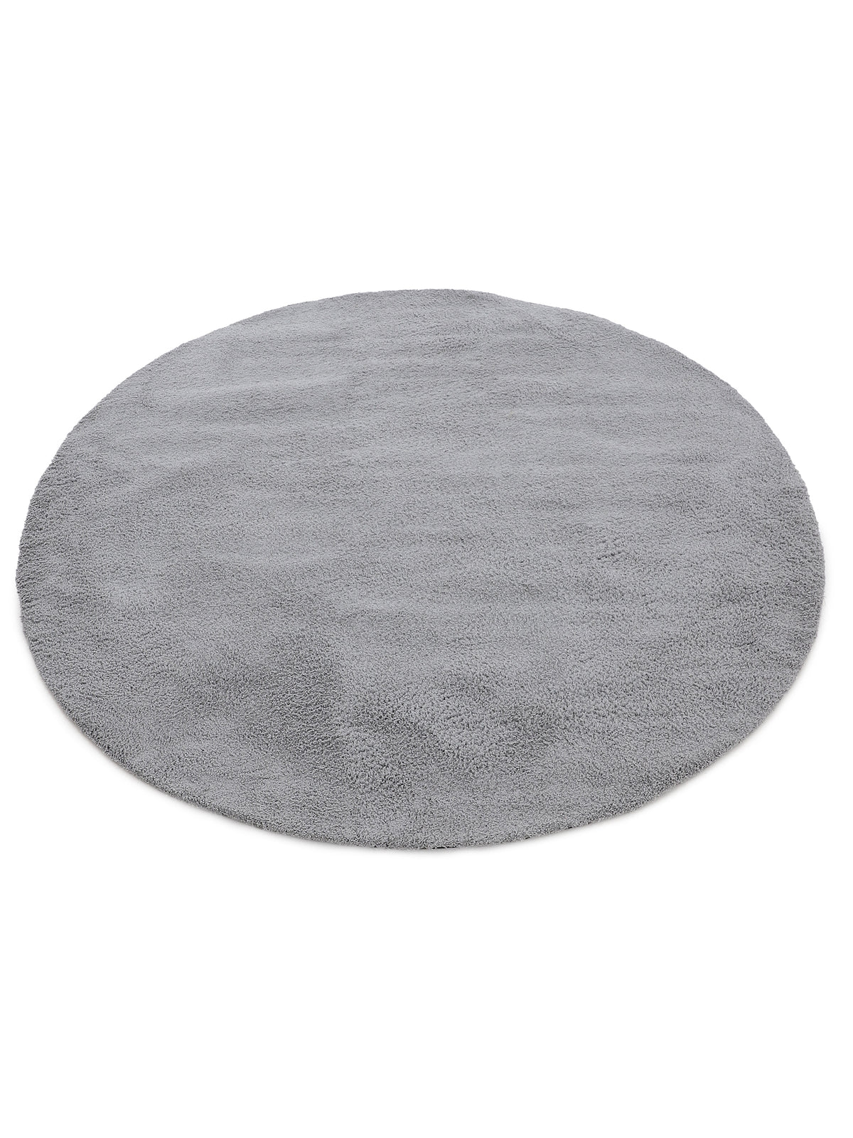 Hochflorteppich Silky Rund Hellgrau