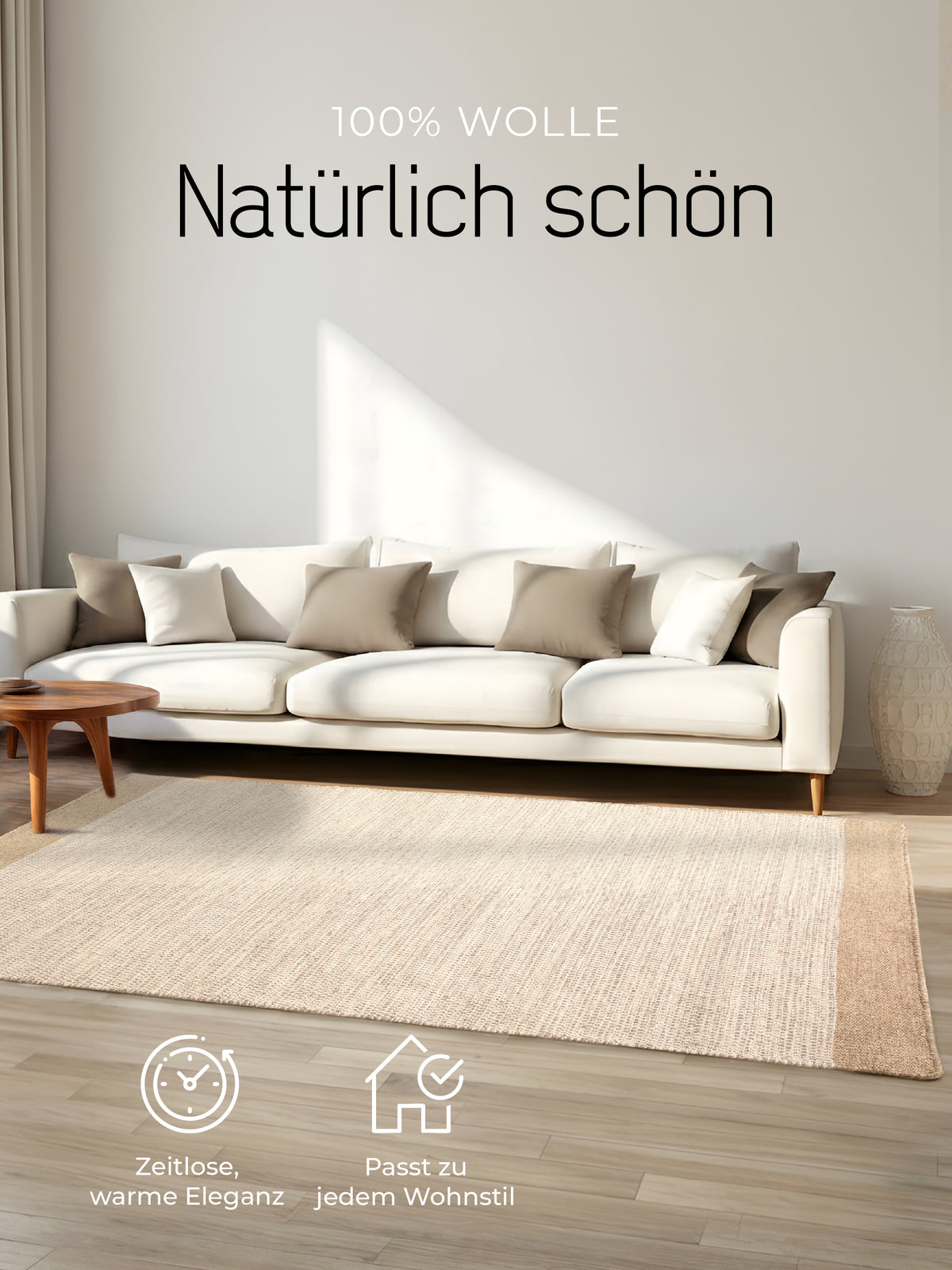 Wollteppich Lui Taupe