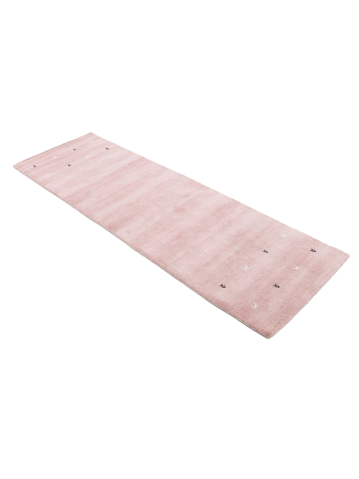 Wollteppich Gabbeh Uni Läufer Rosa in rosa aus wolle