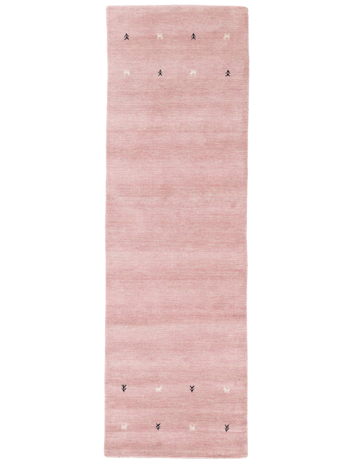 Wollteppich Gabbeh Uni Läufer Rosa in rosa aus wolle