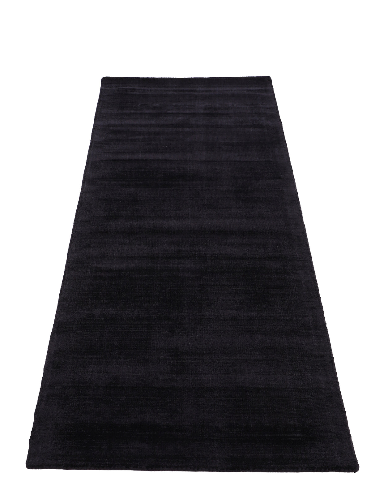 Viskoseteppich Ava Läufer Schwarz in schwarz aus viskose