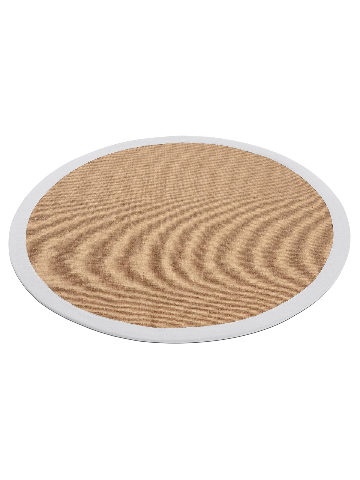Sisalteppich Rund Weiß in weiß aus sisal/jute