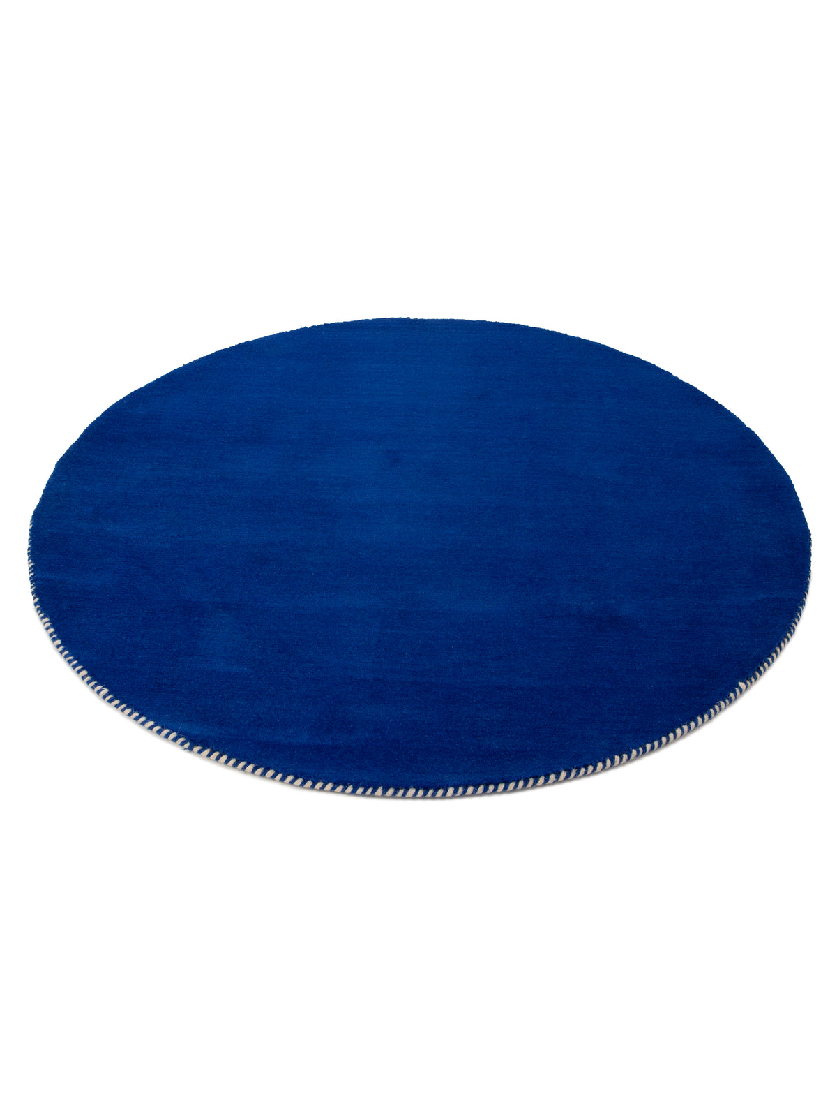 Wollteppich Gabbeh Lola Rund Blau aus Wolle