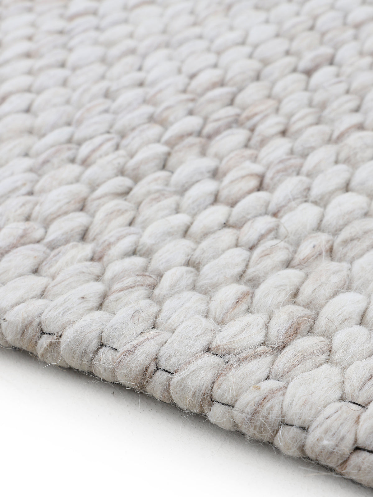 Wollteppich Sina Rund Beige meliert in beige-meliert aus wolle