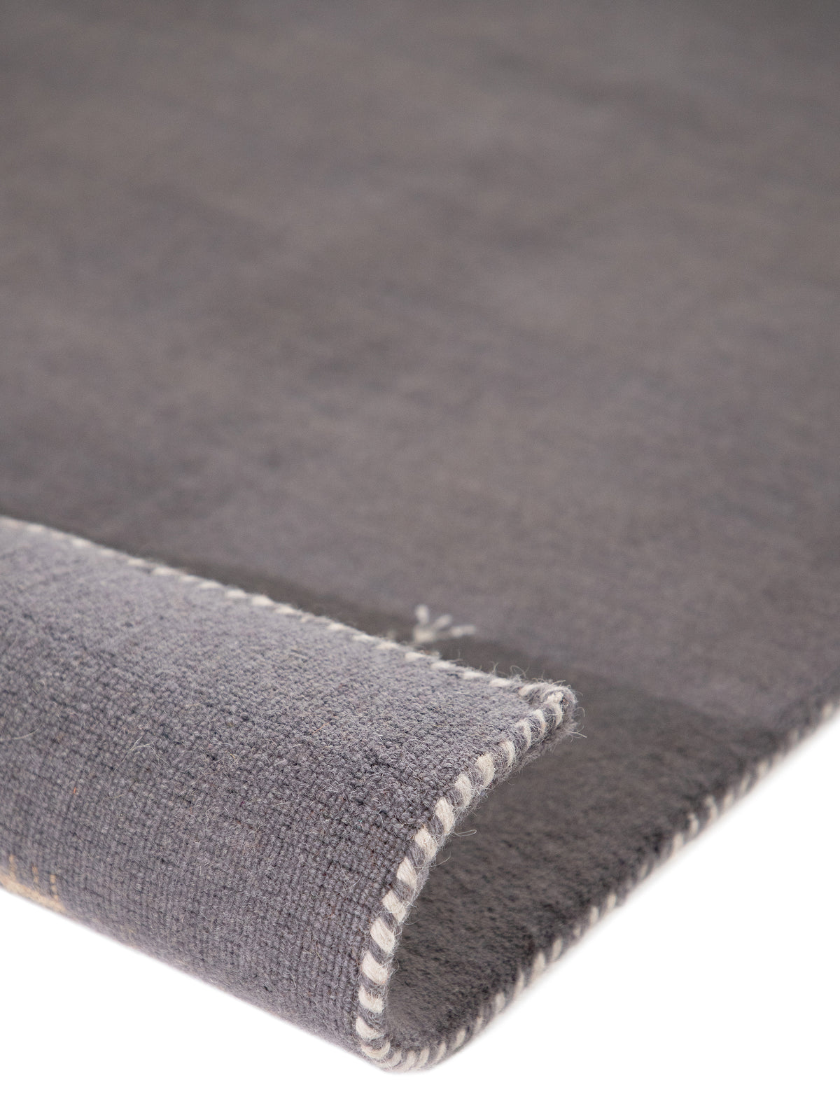 Wollteppich Gabbeh Uni Grau aus Wolle