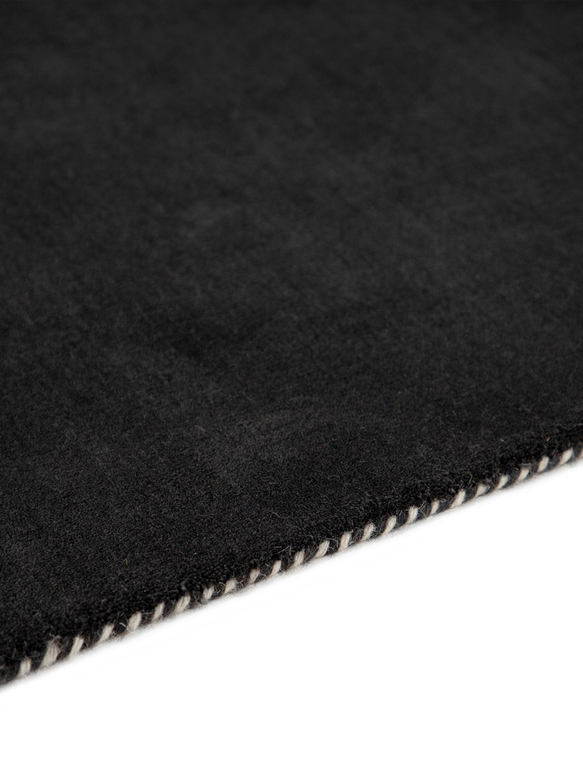 Wollteppich Gabbeh Uni Schwarz aus Wolle