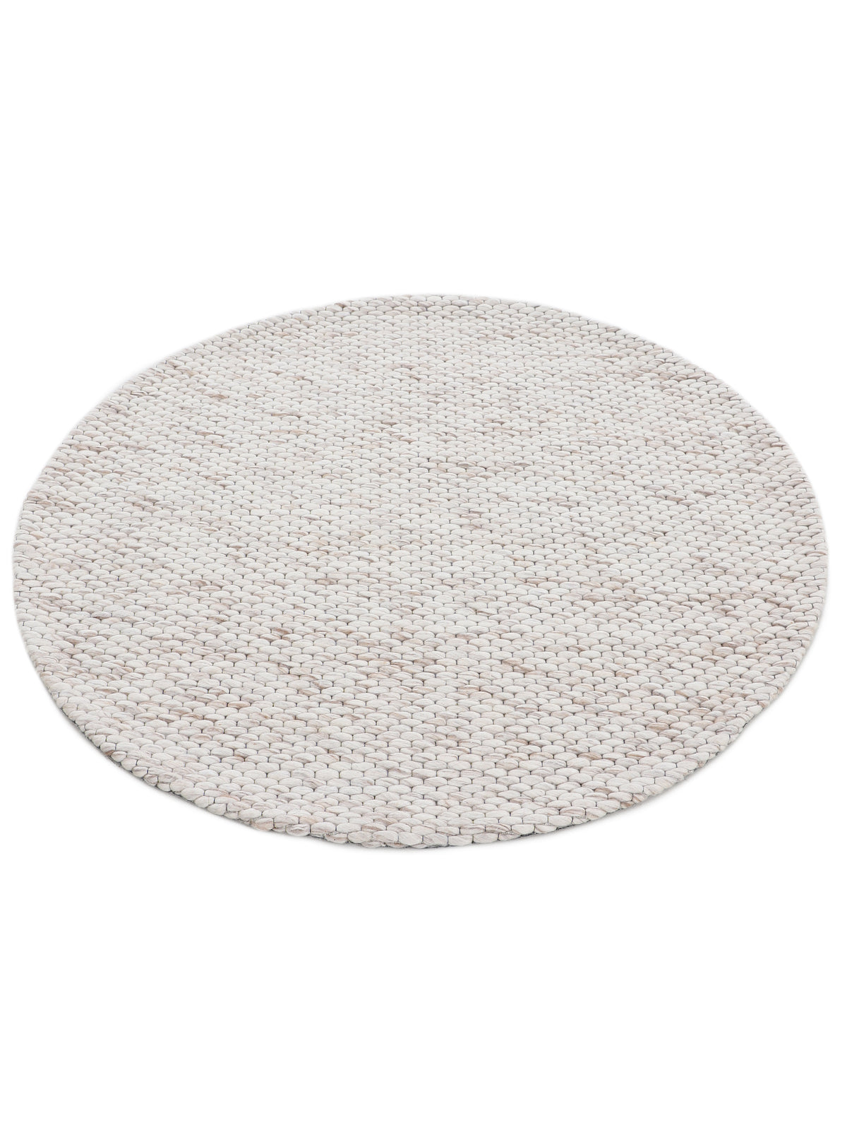 Wollteppich Sina Rund Beige meliert in beige-meliert aus wolle