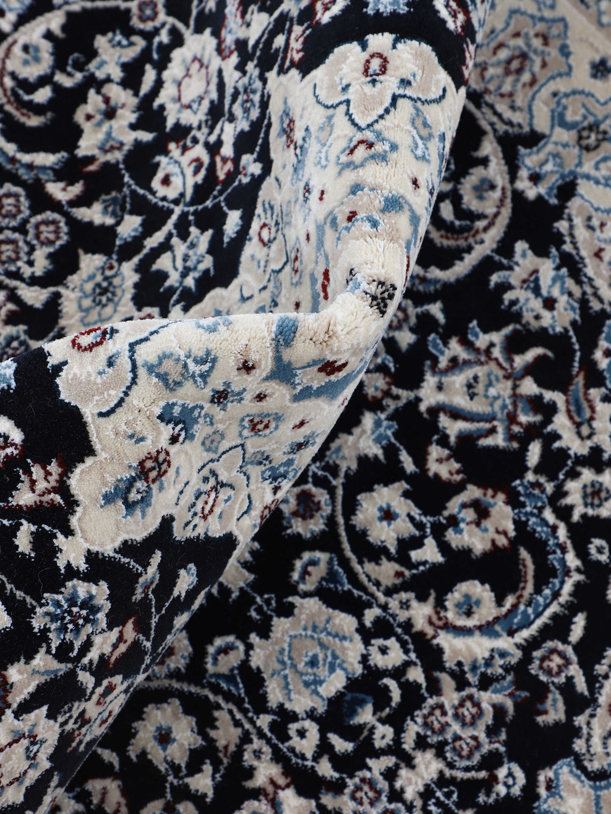 Teppich Nain Diane Dunkelblau in dunkelblau aus kunstfaser