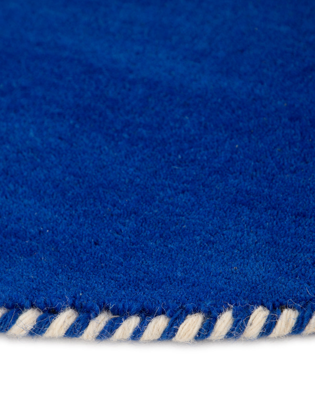 Wollteppich Gabbeh Lola Rund Blau aus Wolle