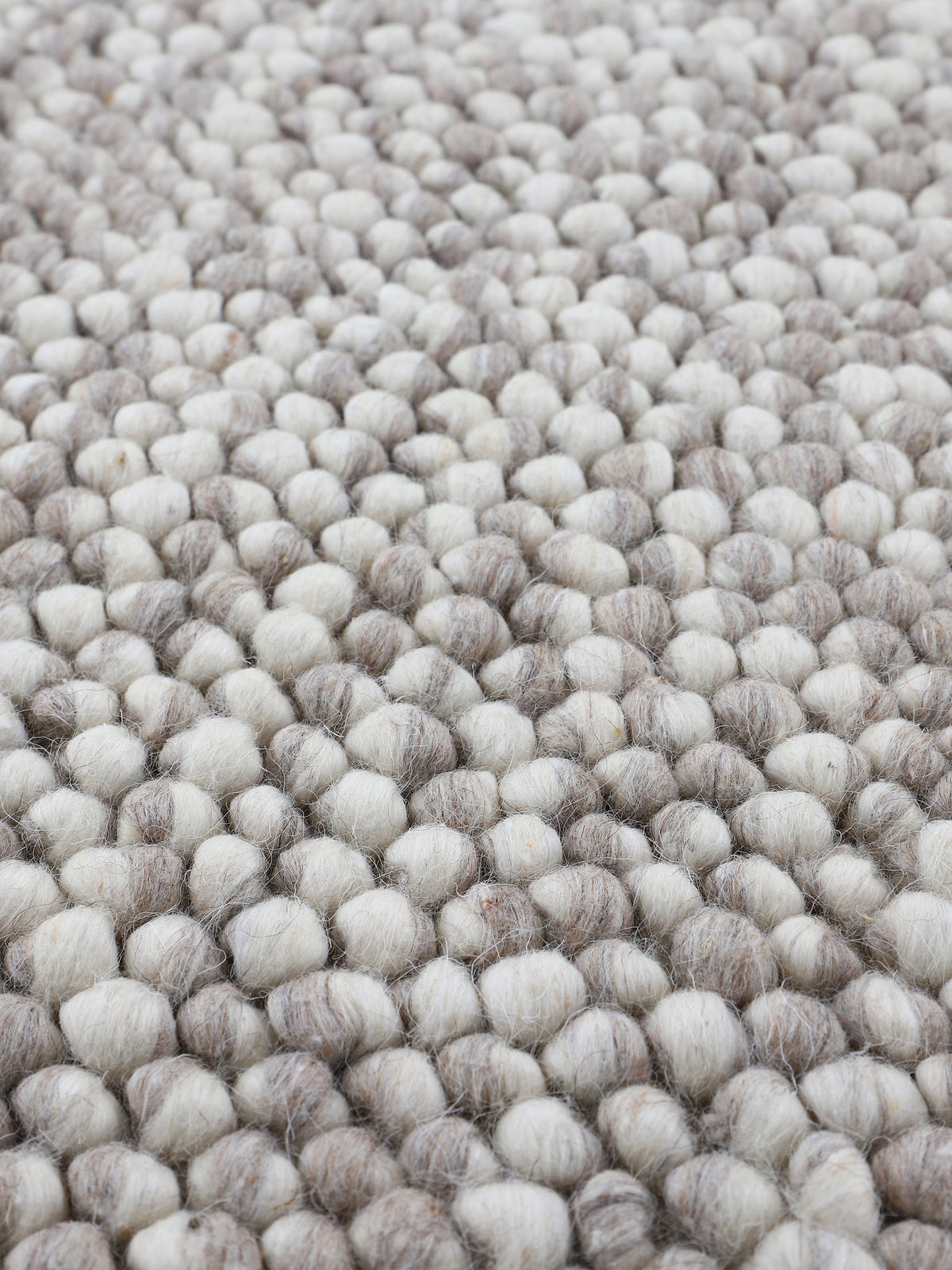 Wollteppich Calo Rund Beige in beige aus wolle