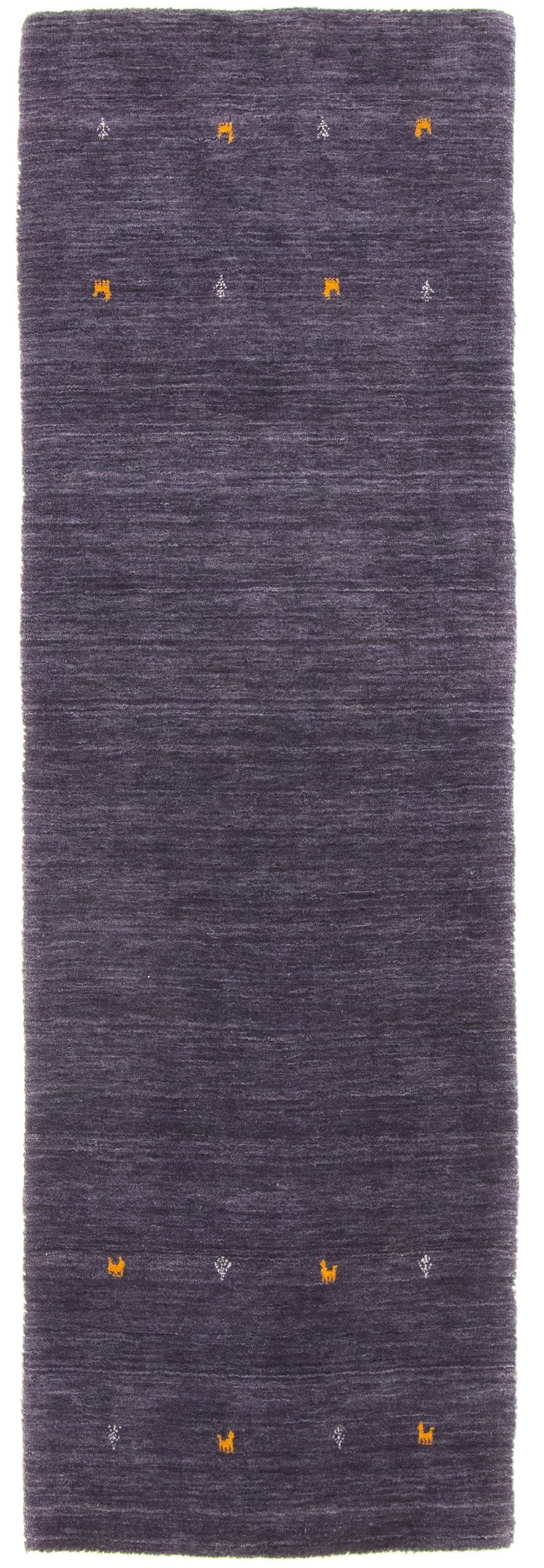 Wollteppich Gabbeh Uni Läufer Schwarz in schwarz aus wolle