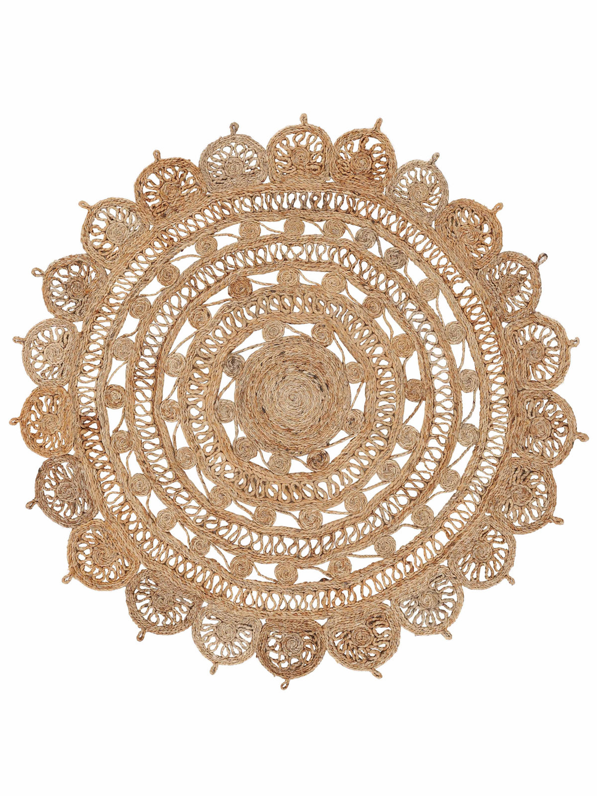 Juteteppich Cate Rund Beige aus Sisal/Jute