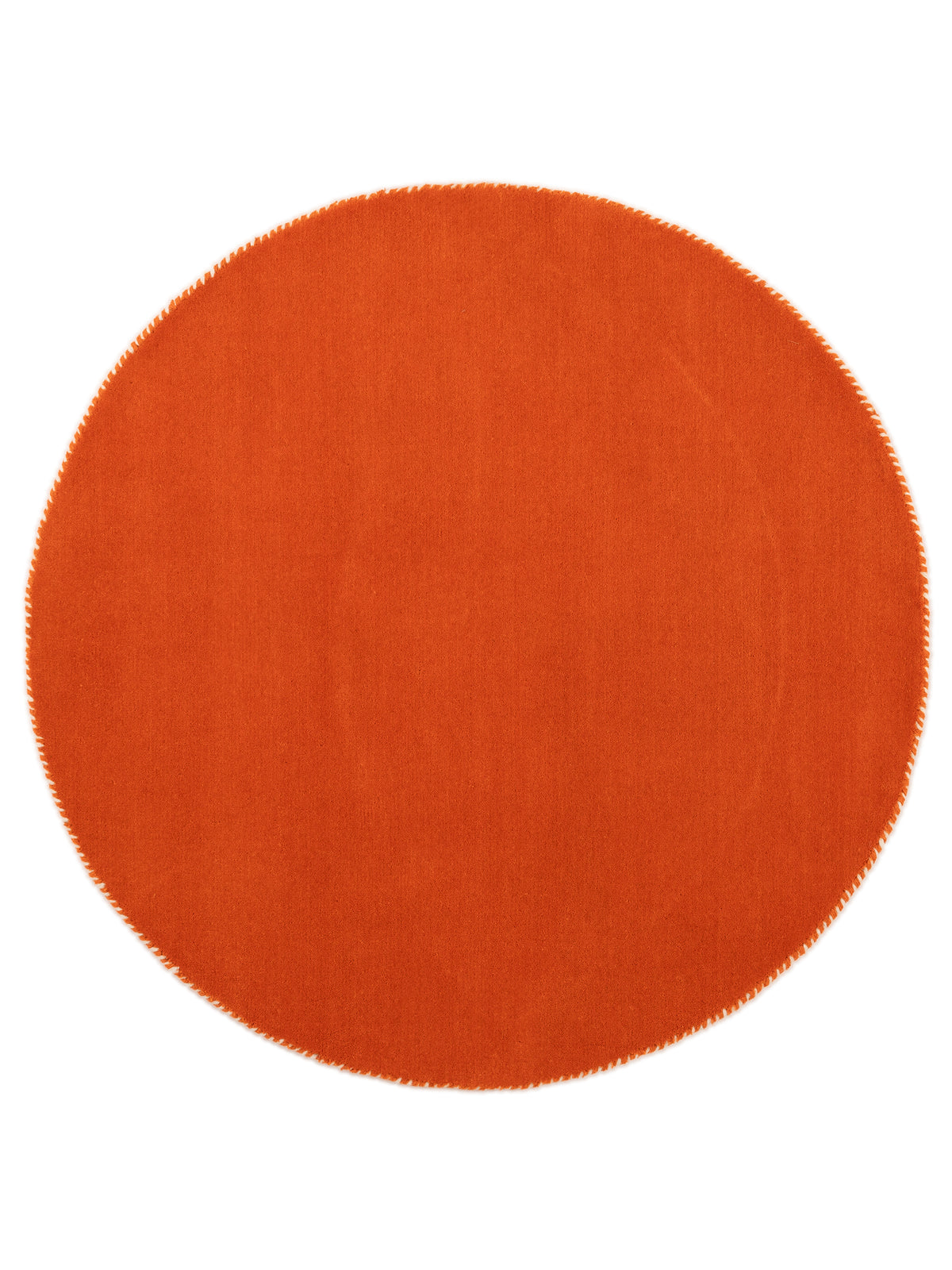 Wollteppich Gabbeh Lola Rund Orange aus Wolle