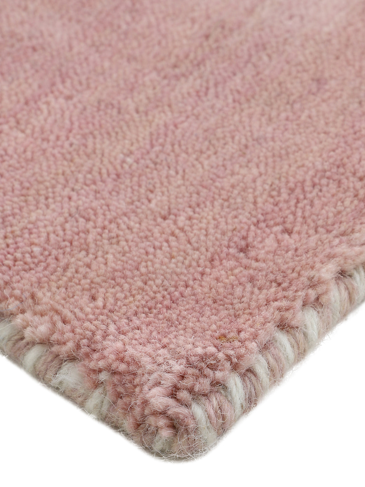 Wollteppich Gabbeh Uni Läufer Rosa in rosa aus wolle
