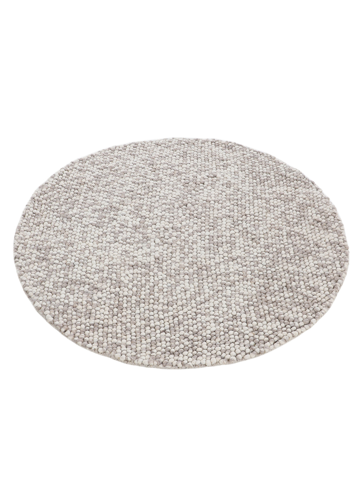 Wollteppich Calo Rund Beige in beige aus wolle