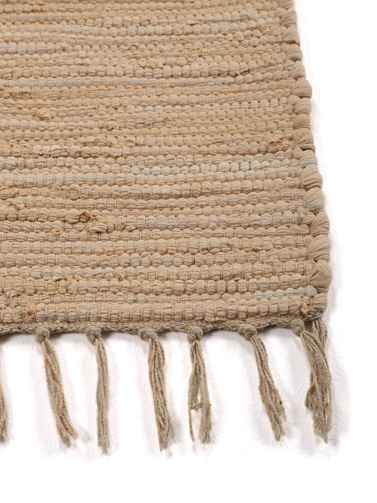 Kelim Chindi Uni Beige in beige aus baumwolle