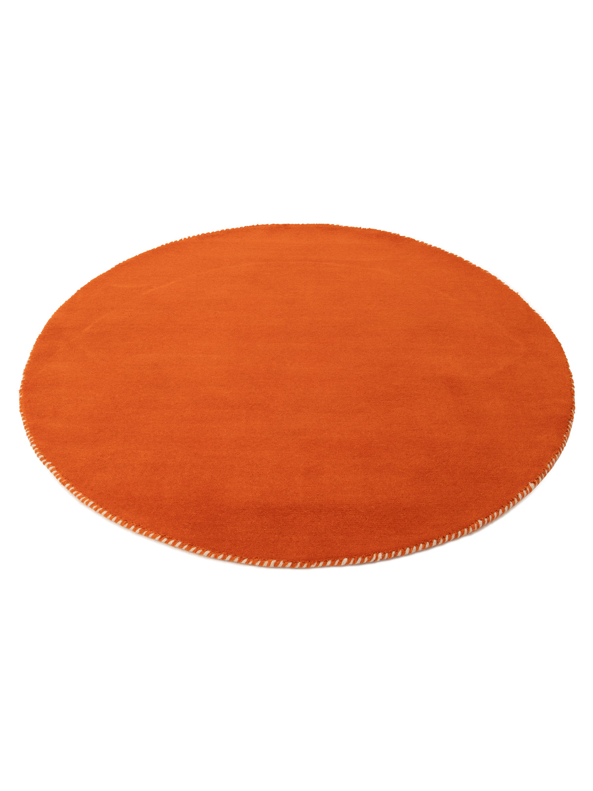 Wollteppich Gabbeh Lola Rund Orange aus Wolle