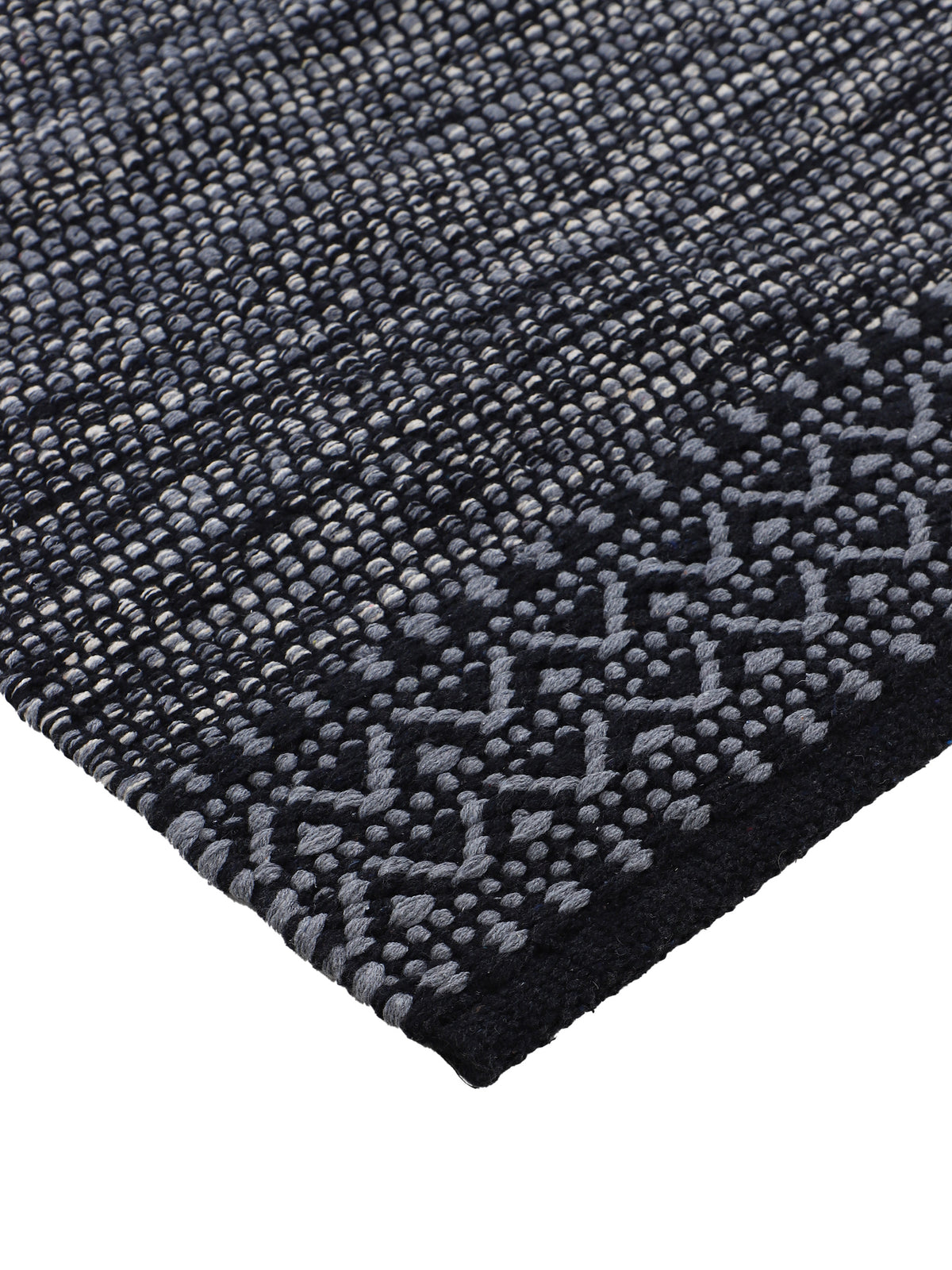 Flachgewebeteppich Kelim Mia Schwarz in schwarz aus baumwolle