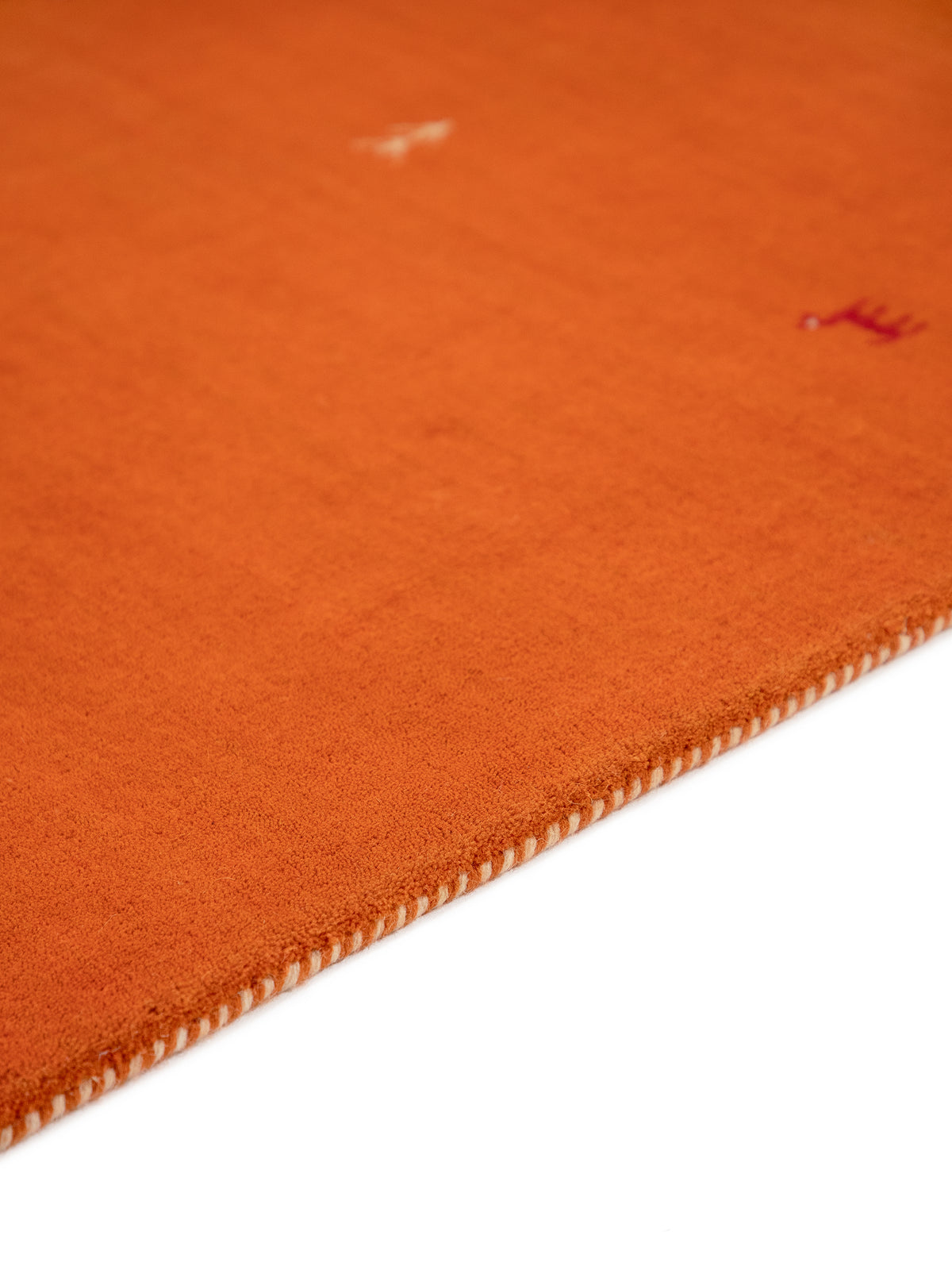 Wollteppich Gabbeh Uni Quadratisch Orange in orange aus wolle