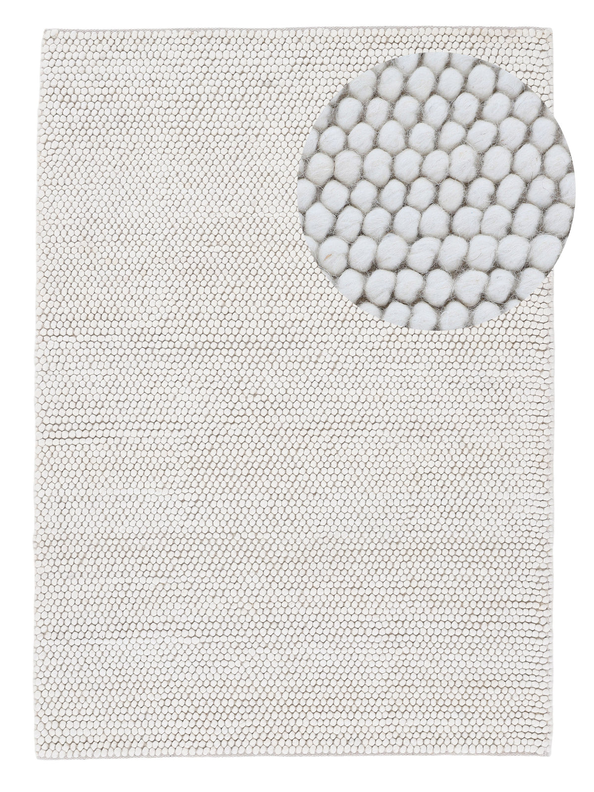 Wollteppich Calo Creme in creme aus wolle