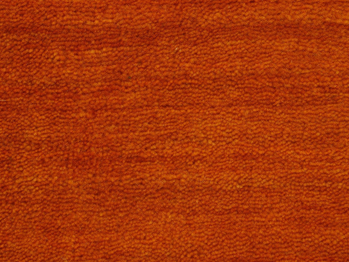 Wollteppich Gabbeh Uni Läufer Orange in orange aus wolle